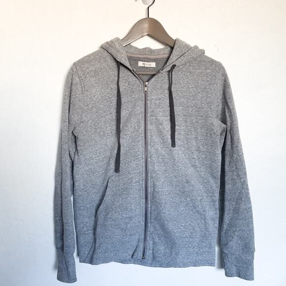 Madewell Full Zip Hoodie French Terry Medium Heather Gray Small Lounge Basic - Picture 1 of 6